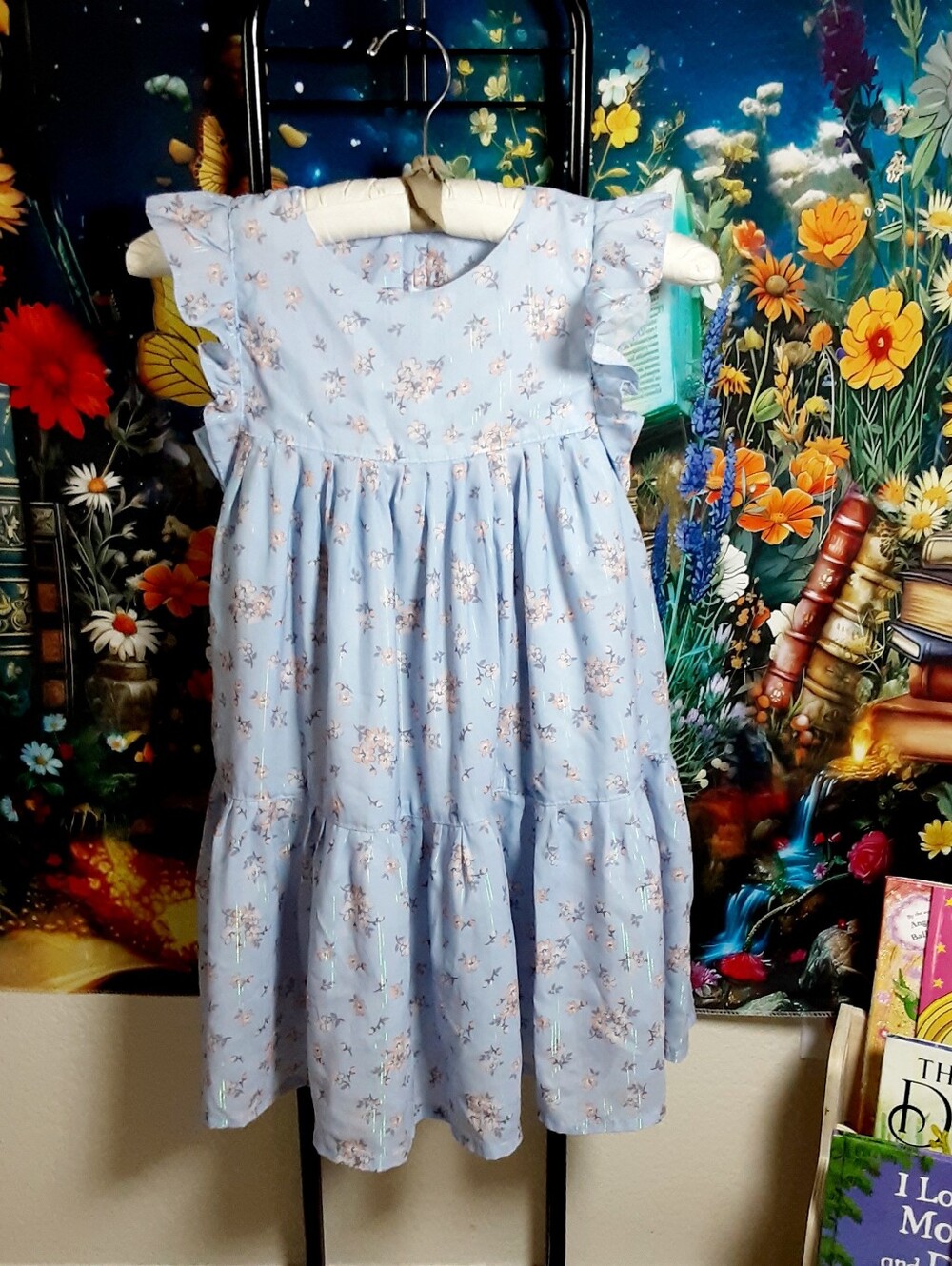 Light Blue Ruffle Floral Sundress